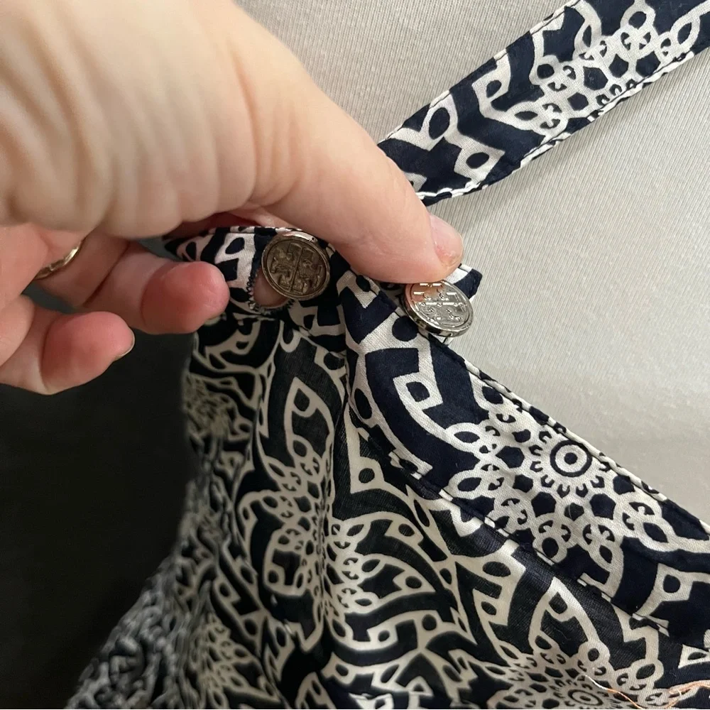 Tory Burch Button Front Geometric Floral Sundress Size 8 - Picture 9 of 11